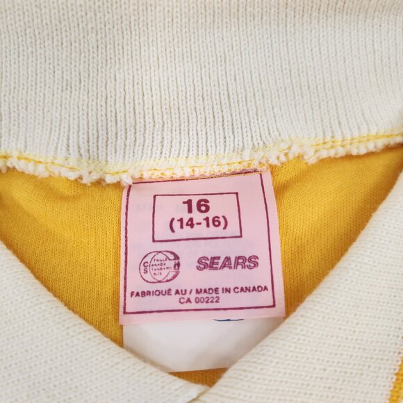 Vintage Girls Yellow Polo Shirt Sears Size 14-16 Casual - Picture 6 of 11
